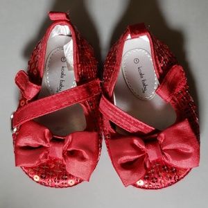 Baby Red shimmery shoes